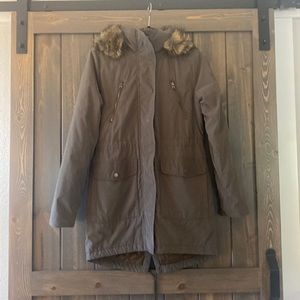 Abercrombie & Fitch utility jacket with fur hood